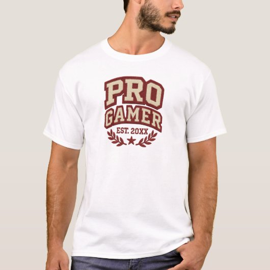PRO GAMER — Varsity Chenille Patch Style T-shirt (Voorkant)