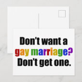 Pro Gay Marriage Briefkaart (Voorkant / Achterkant)