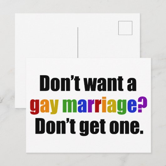 Pro Gay Marriage Briefkaart (Voorkant / Achterkant)