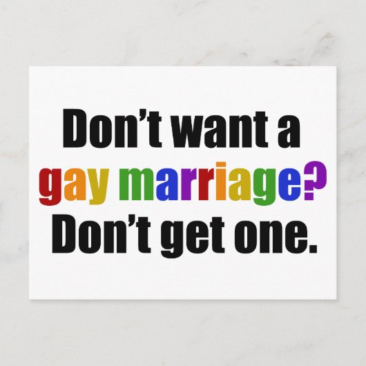 Pro Gay Marriage Briefkaart (Voorkant)