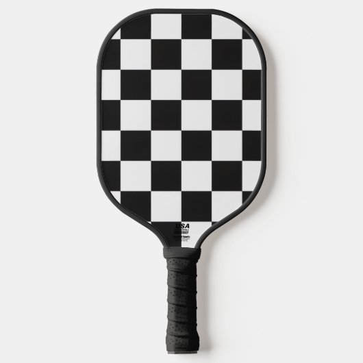 Pro Gear Black and White Checkered Pattern Pickleball Paddle (Voorkant)