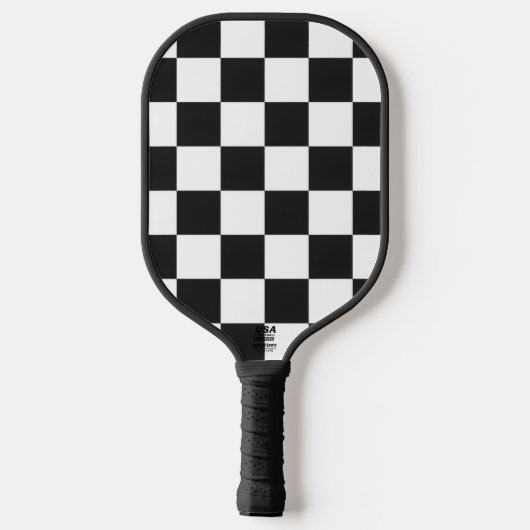 Pro Gear Black and White Checkered Pattern Pickleball Paddle (Achterkant)