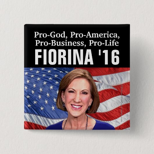 Pro-God, Amerika, Business, Life Carly Fiorina 16 Vierkante Button 5,1 Cm (Voorkant)
