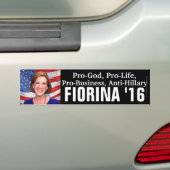 Pro-God, Anti-Hillary Carly Fiorina 2016 Bumpersticker (Op auto)
