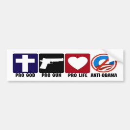 Pro God, Pistool, Leven, Bumperstickers tegen Obam