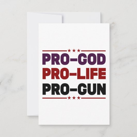 Pro god pro life bedankkaart (Voorkant)