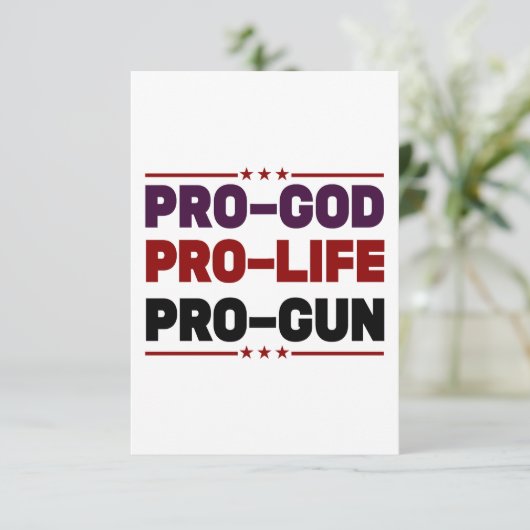 Pro god pro life bedankkaart (Staand voorkant)