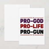 Pro god pro life bedankkaart (Voorkant / Achterkant)