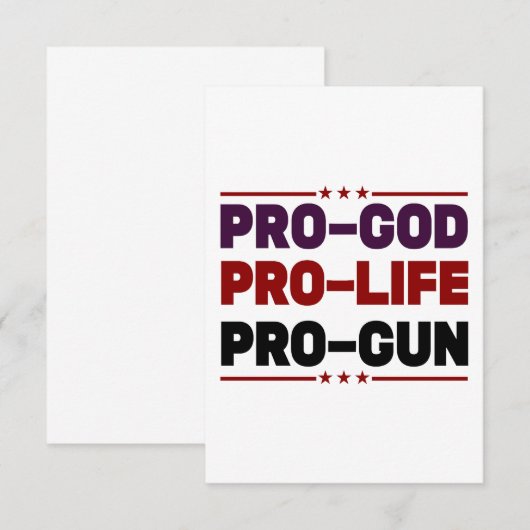 Pro god pro life bedankkaart (Voorkant / Achterkant)