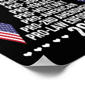 Pro God Pro Life Pro Jobs Pro Israel Pro Militair Poster (Hoek)