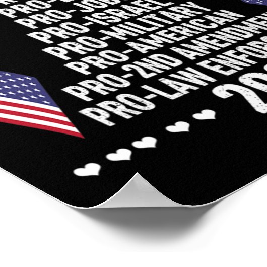 Pro God Pro Life Pro Jobs Pro Israel Pro Militair Poster (Hoek)