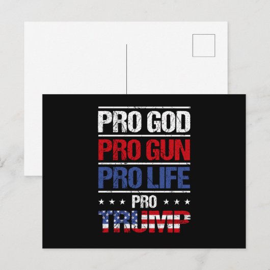 Pro God Pro Pistool Pro Life Pro Trump Verkiezing Briefkaart (Voorkant / Achterkant)