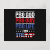 Pro God Pro Pistool Pro Life Pro Trump Verkiezing Briefkaart (Voorkant)
