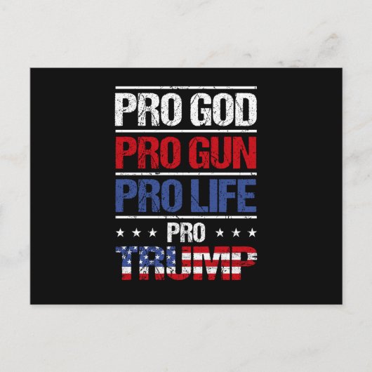 Pro God Pro Pistool Pro Life Pro Trump Verkiezing Briefkaart (Voorkant)
