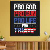 Pro God Pro Pistool Pro Life Pro Trump Verkiezing Canvas Afdruk (Insitu (Woonkamer))