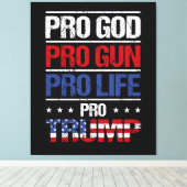 Pro God Pro Pistool Pro Life Pro Trump Verkiezing Canvas Afdruk (Insitu (Houten vloer))