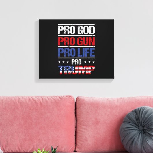 Pro God Pro Pistool Pro Life Pro Trump Verkiezing Canvas Afdruk (Insitu (Woonkamer))