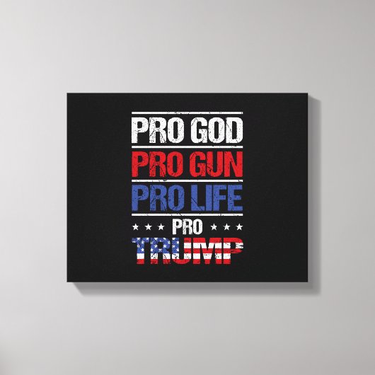 Pro God Pro Pistool Pro Life Pro Trump Verkiezing Canvas Afdruk (Voorkant)