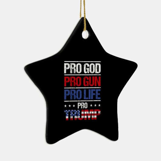 Pro God Pro Pistool Pro Life Pro Trump Verkiezing Keramisch Ornament (Rechts)
