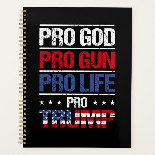 Pro God Pro Pistool Pro Life Pro Trump Verkiezing Planner (Voorkant)