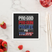 Pro God Pro Pistool Pro Life Pro Trump Verkiezing Servet (Insitu)