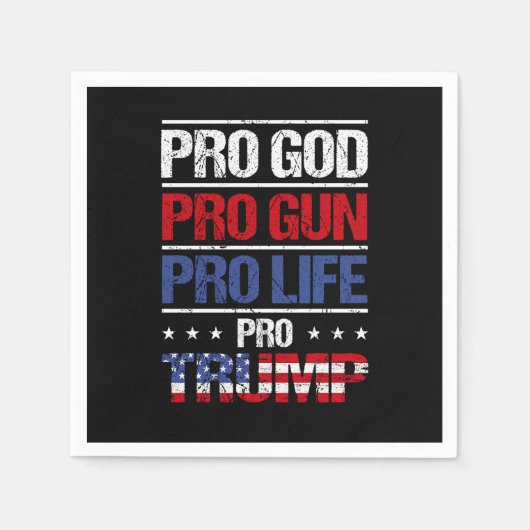Pro God Pro Pistool Pro Life Pro Trump Verkiezing Servet (Voorkant)