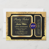 PRO Golden Party Ticket Uitnodiging (Voorkant)