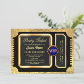 PRO Golden Party Ticket Uitnodiging (Staand voorkant)