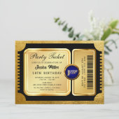 PRO Golden Party Ticket Uitnodiging (Staand voorkant)
