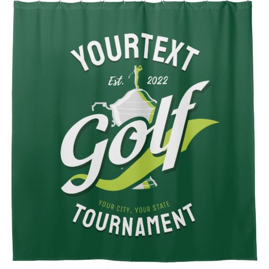 Pro Golfer NAAM Golf Trofee Toernooi Golfen Douchegordijn (Voorkant)