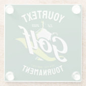 Pro Golfer NAAM Golf Trofee Toernooi Golfen Glazen Onderzetter (Achterkant)