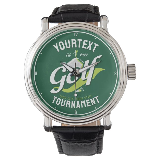 Pro Golfer NAAM Golf Trofee Toernooi Golfen Horloge (Voorkant)