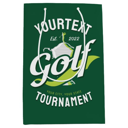 Pro Golfer NAAM Golf Trofee Toernooi Golfen Medium Cadeauzakje (Voorkant)