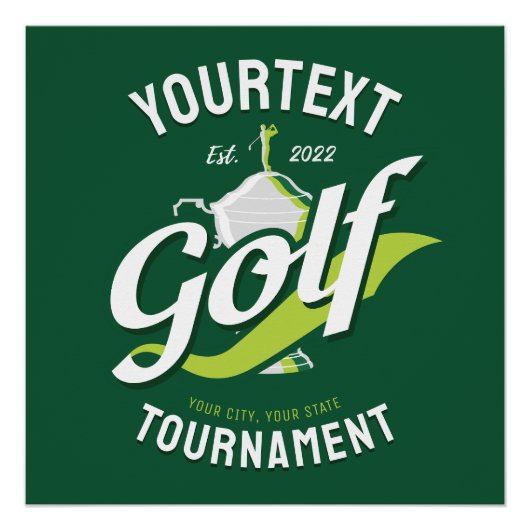 Pro Golfer NAAM Golf Trofee Toernooi Golfen Perfect Poster (Voorkant)