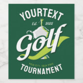 Pro Golfer NAAM Golf Trofee Toernooi Golfen Wijn Etiket (Enkel label)