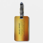PRO Goud Geborsteld Metallic Bagagelabel (Achterkant verticaal)