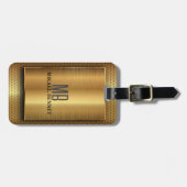 PRO Goud Geborsteld Metallic Bagagelabel (Voorkant horizontaal)