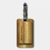 PRO Goud Geborsteld Metallic Bagagelabel (Achterkant verticaal)