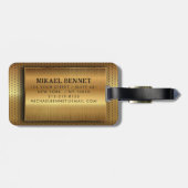 PRO Goud Geborsteld Metallic Bagagelabel (Achterkant horizontaal)