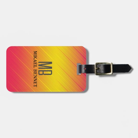 PRO Goud Geborsteld Metallic Bagagelabel (Voorkant horizontaal)