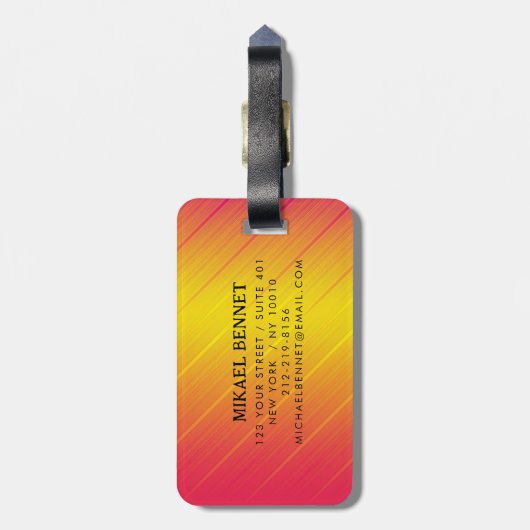 PRO Goud Geborsteld Metallic Bagagelabel (Achterkant verticaal)