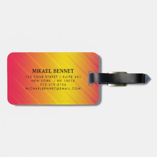 PRO Goud Geborsteld Metallic Bagagelabel (Achterkant horizontaal)