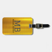 PRO Goud Geborsteld Metallic Bagagelabel (Voorkant horizontaal)