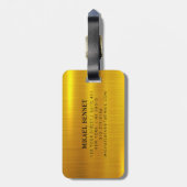 PRO Goud Geborsteld Metallic Bagagelabel (Achterkant verticaal)