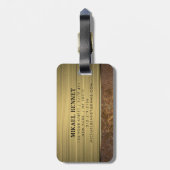 PRO Goud Geborsteld Metallic Bagagelabel (Achterkant verticaal)