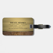 PRO Goud Geborsteld Metallic Bagagelabel (Achterkant horizontaal)