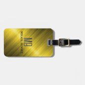 PRO Goud Geborsteld Metallic Bagagelabel (Voorkant horizontaal)