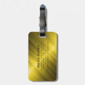 PRO Goud Geborsteld Metallic Bagagelabel (Achterkant verticaal)