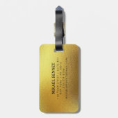 PRO Goud Geborsteld Metallic Bagagelabel (Achterkant verticaal)