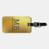 PRO Goud Geborsteld Metallic Bagagelabel (Voorkant horizontaal)